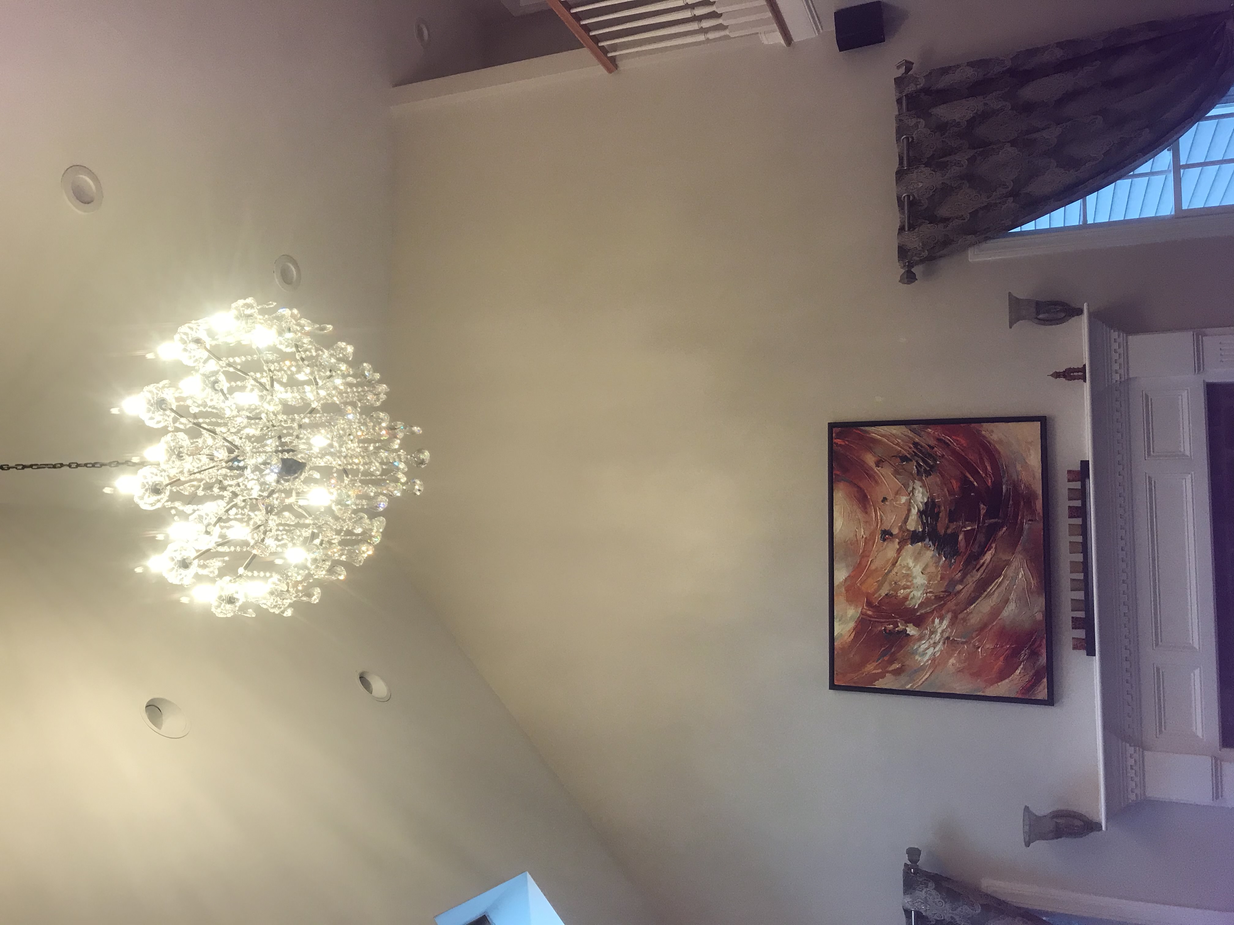 Chandelier installation with lift motor