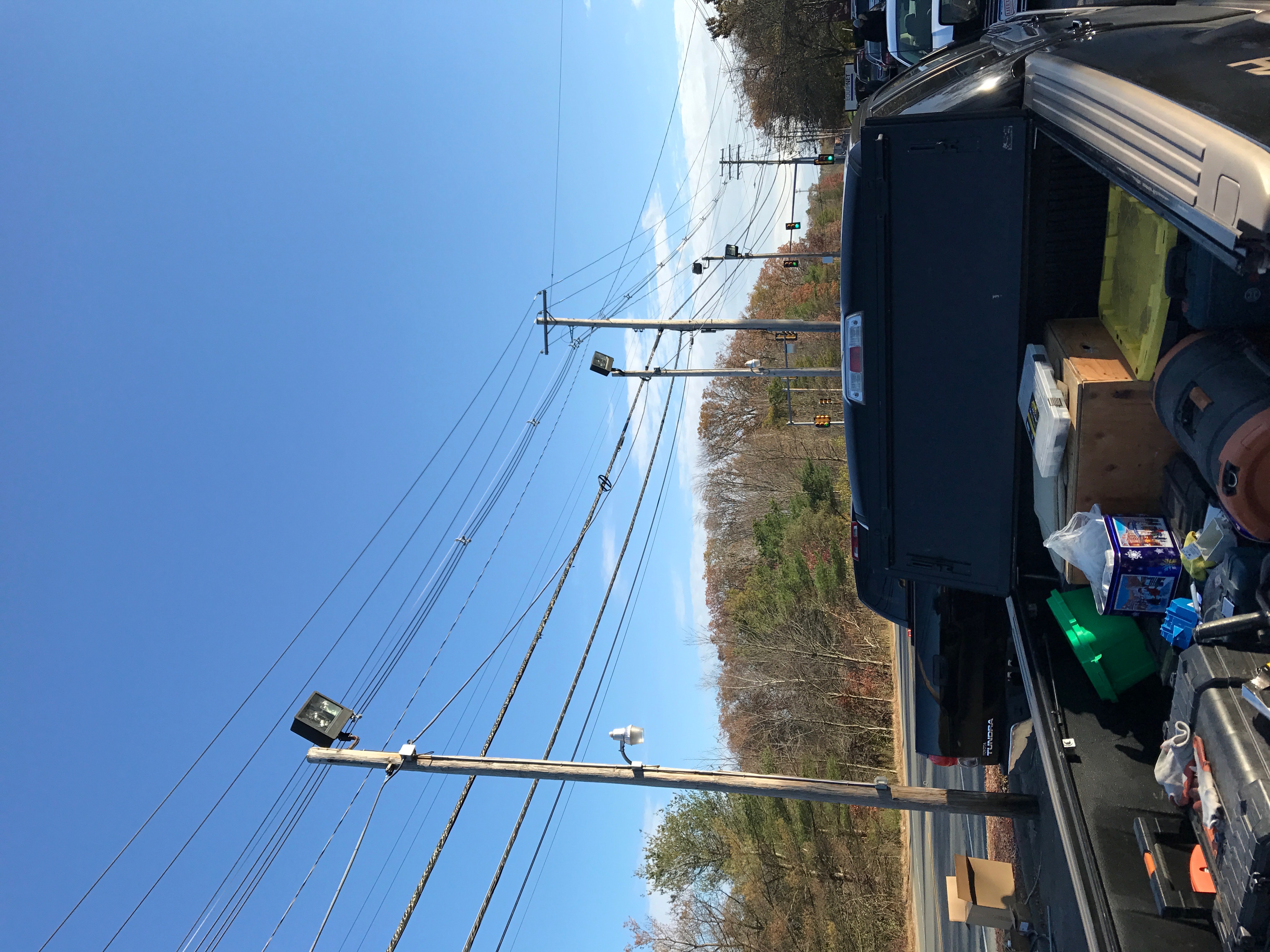 Car dealership lot post lights