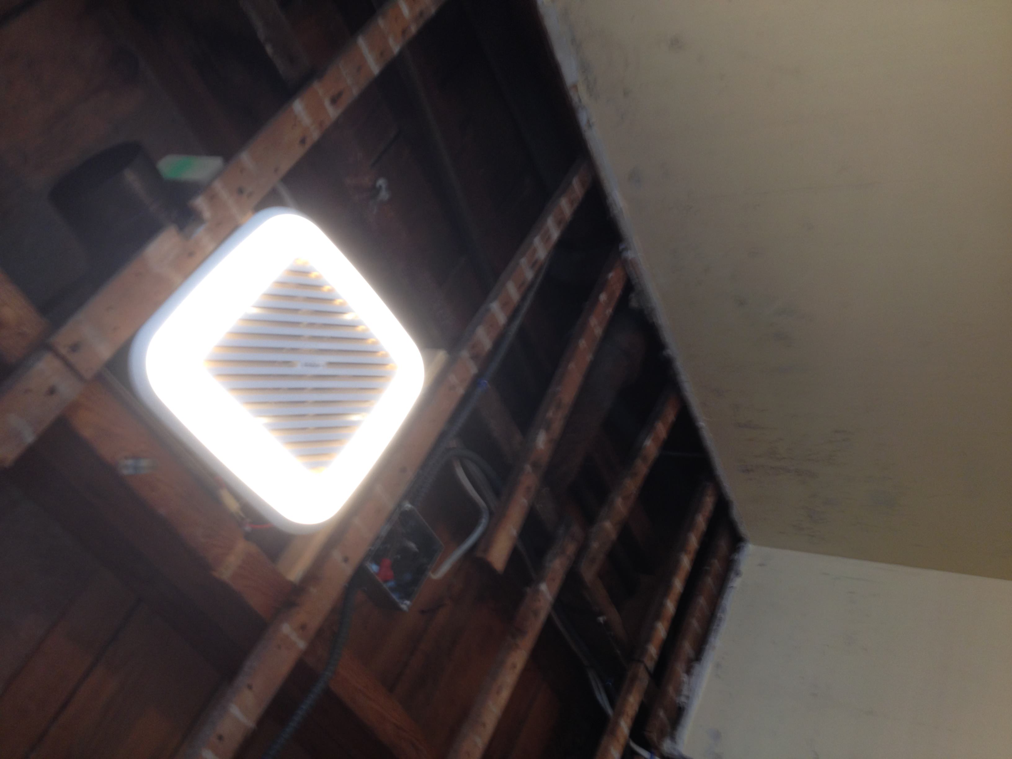 Bathroom exhaust fan installation