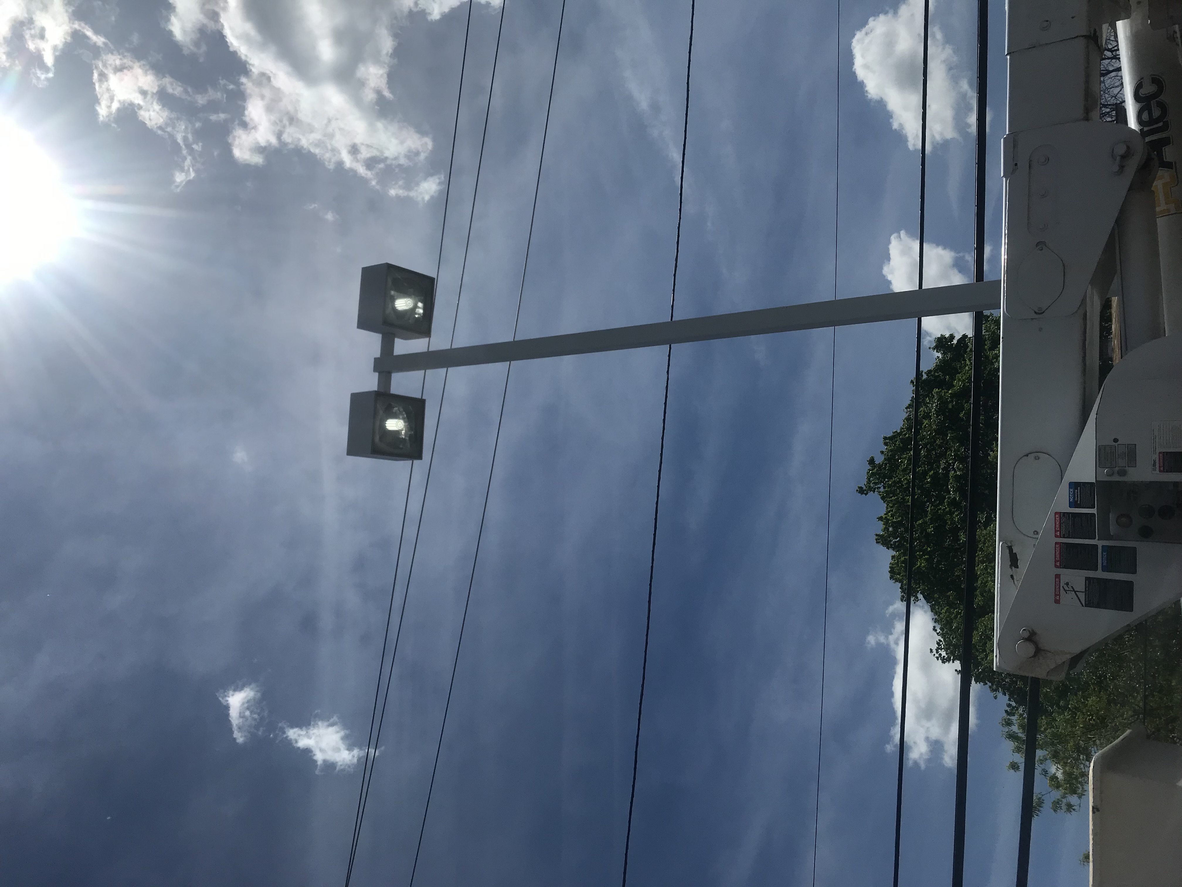 Parking lot light installation completed