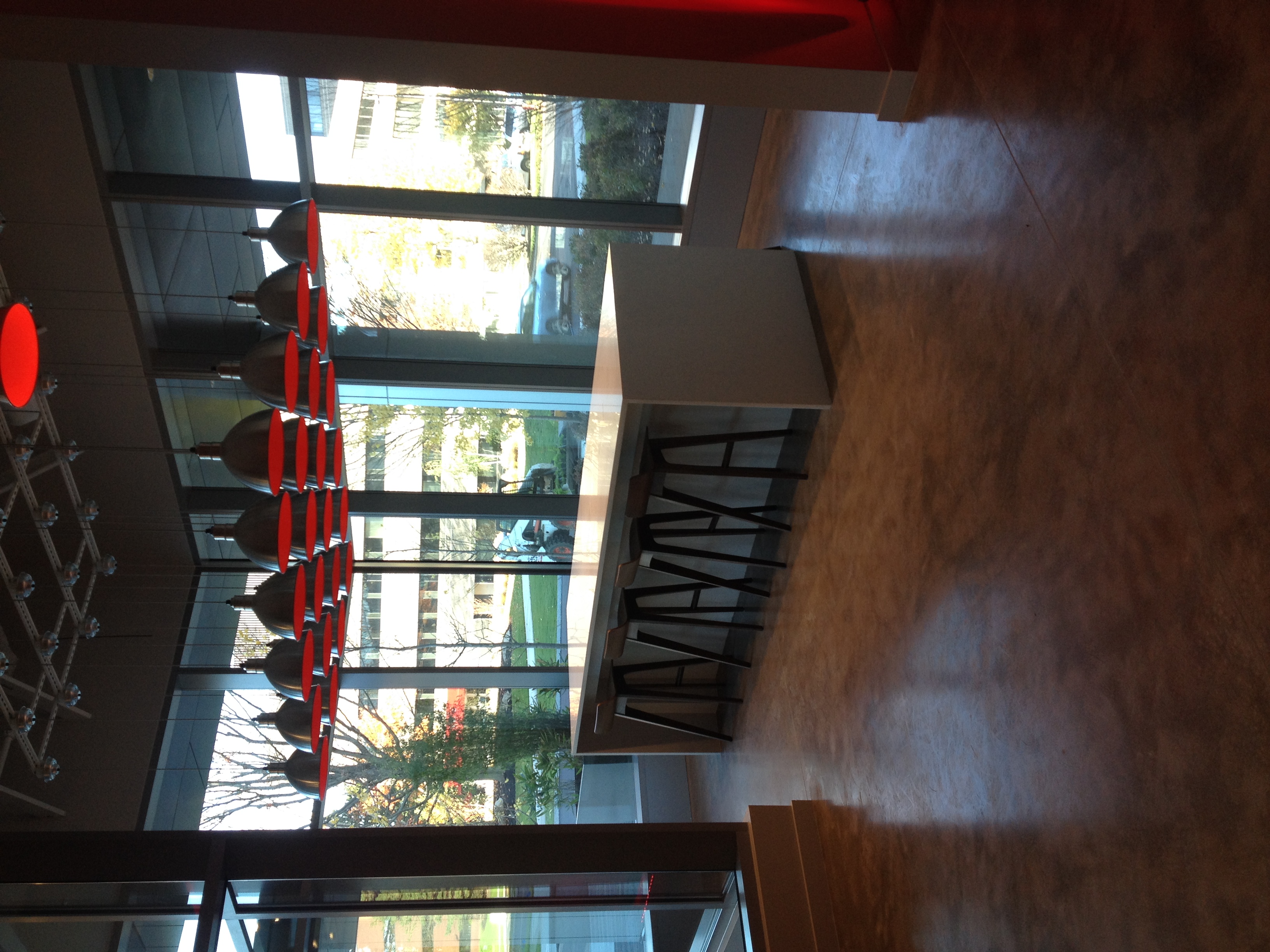 Restaurant pendant lighting installation